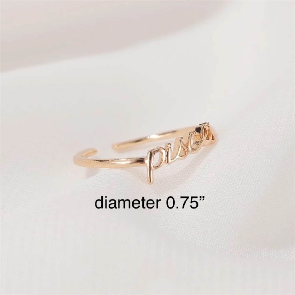 ♓️ Pisces Zodiac Ring | Gold | Adjustable
